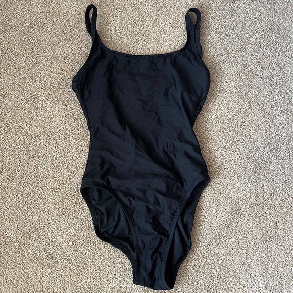 J Crew Black One Piece Low Back Swimsuit Size 2 - Picture 1 of 5